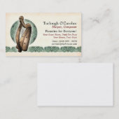 アイルランドのハープの名刺、横のスタイル1 名刺 (正面/裏面)