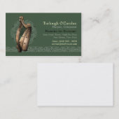 アイルランドのハープの名刺、横のスタイル2 名刺 (正面/裏面)