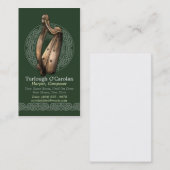 アイルランドのハープの名刺、縦スタイル2 名刺 (正面/裏面)