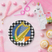 アイルランドのハーププレート、バッファロープレイド&アイルランド国旗 ペーパープレート (パーティー)