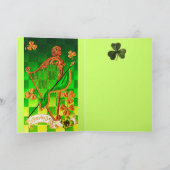 アイルランドのハープ、グリーン金ゴールドシャンロックセントパトリックの日 カード (内部)