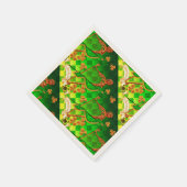 アイルランドのハープ、グリーン金ゴールドシャンロックセントパトリックの日 スタンダードカクテルナプキン (角)