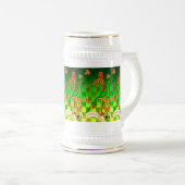アイルランドのハープ、グリーン金ゴールドシャンロックセントパトリックの日 ビールジョッキ (正面右)