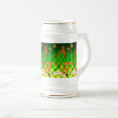 アイルランドのハープ、グリーン金ゴールドシャンロックセントパトリックの日 ビールジョッキ (正面右)