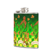 アイルランドのハープ、グリーン金ゴールドシャンロックセントパトリックの日 フラスク (左)
