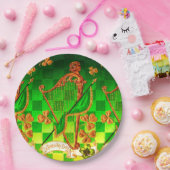 アイルランドのハープ、グリーン金ゴールドシャンロックセントパトリックの日 ペーパープレート (パーティー)