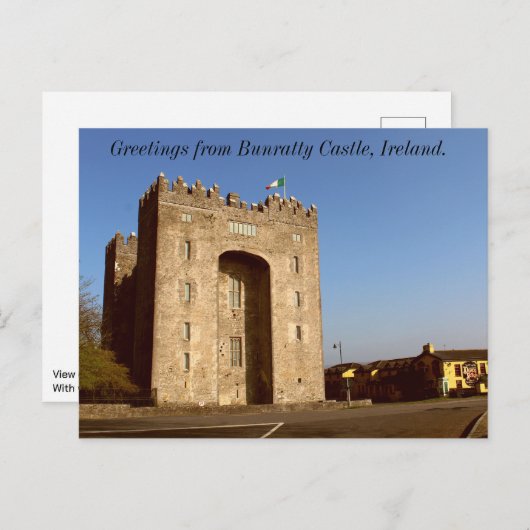 アイルランドのバンラティ城からの挨拶 ポストカード (正面/裏面)