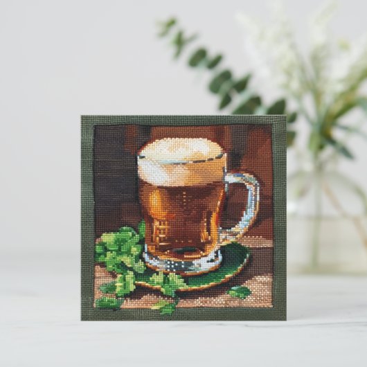 アイルランドのビール刺繍 カード (スタンド正面)