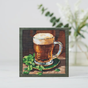 アイルランドのビール刺繍 カード