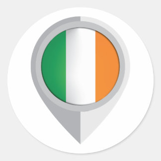 アイルランドのピンの場所フラグ ラウンドシール