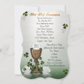 アイルランドのファーストコミュニオン招待状 シャムロック 招待状 (裏面)