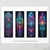 アイルランドのブックマーク、ケルト色のステンドグラスのブックマーク18 (正面)