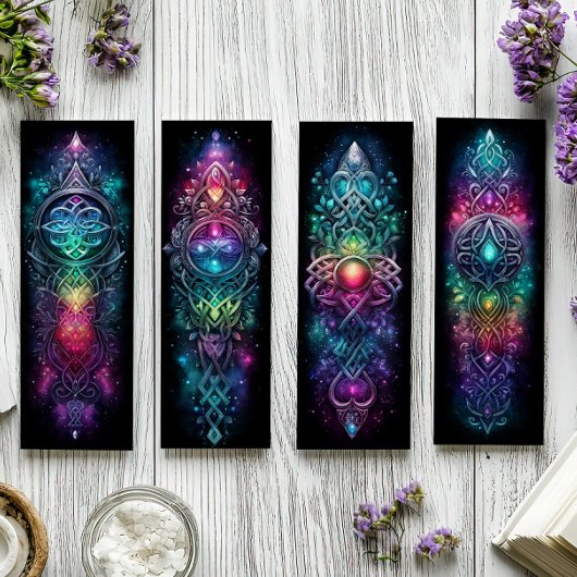 アイルランドのブックマーク、ケルト色のステンドグラスのブックマーク19