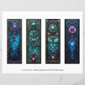 アイルランドのブックマーク、ケルト色のステンドグラスのブックマーク21 (正面)