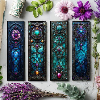 アイルランドのブックマーク、ケルト色のステンドグラスのブックマーク21