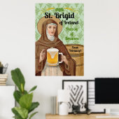 アイルランドのブリギタとビールの樽 ポスター (ホームオフィス)