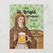 アイルランドのブリギタとビールの樽 ポストカード (正面)