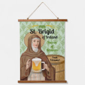 アイルランドのブリギタとビールの樽 吊り下げ型タペストリー (正面)