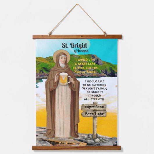 アイルランドのブリギタと彼女のビールの湖 吊り下げ型タペストリー (正面)