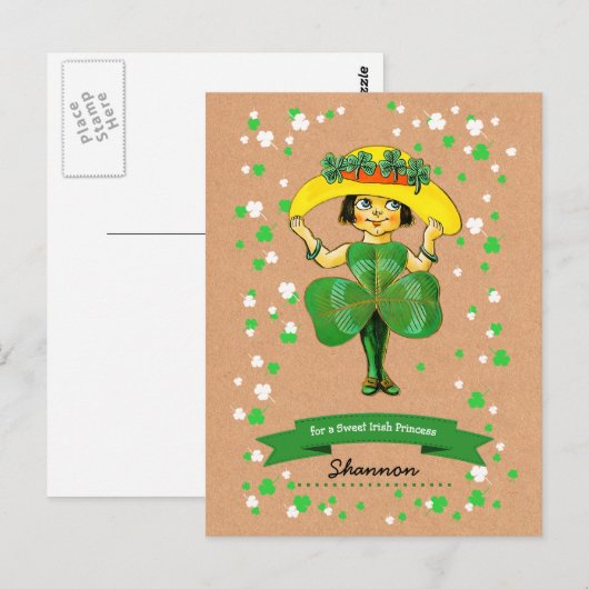 アイルランドのプリンセス聖パトリックの日のために ポストカード (正面/裏面)