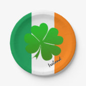 アイルランドのプレート、シャムロック、アイルランド国旗のパーティー/スポーツ ペーパープレート (正面)