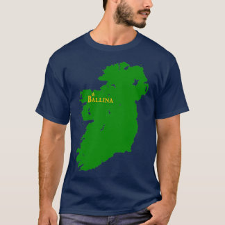 アイルランドのボリナ - アイリッシュマップ付き Tシャツ