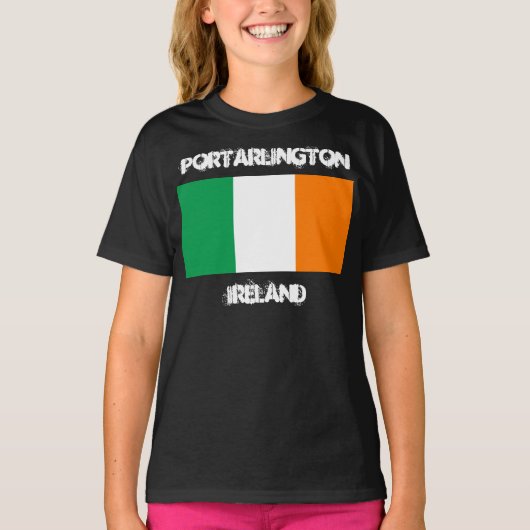 アイルランドのポルタリントン、アイルランド国旗の女の子 Tシャツ (正面)