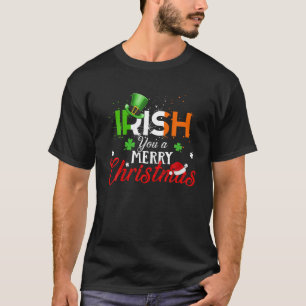 アイルランドのメリークリスマスおもしろいアイルランド国旗Xma Tシャツ