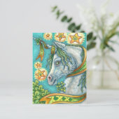 アイルランドのユニコーン、セント。パトリックの日ファンタジー馬 シーズンポストカード (スタンド正面)