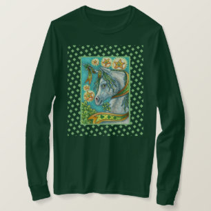 アイルランドのユニコーン、セント。パトリックの日ファンタジー馬 Tシャツ