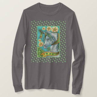 アイルランドのユニコーン、セント。パトリックの日ファンタジー馬 Tシャツ