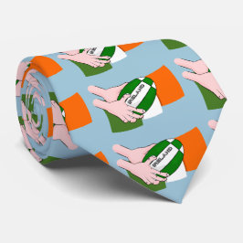 アイルランドのラグビーチームのサポーター国旗とボール ネクタイ