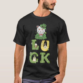 アイルランドのラッキーキャッツ、ハッピー・セント・パトリックの日の聖ネコ Tシャツ