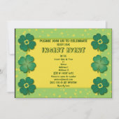 アイルランドのラッキークローバー シャムロック カスタム 招待状 (裏面)