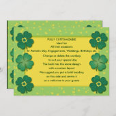 アイルランドのラッキークローバー シャムロック カスタム 招待状 (正面/裏面)