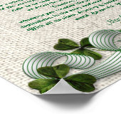 アイルランドのリネン調の背景にデシデラタ散文 ポスター (角)