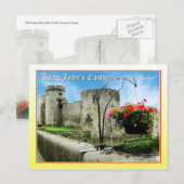 アイルランドのリメリック・ジョンズ・キャッスル ポストカード (正面/裏面)