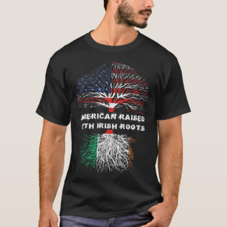 アイルランドのルーツで育ったアメリカ人アイルランド米国国旗 Tシャツ