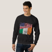 アイルランドのルーツハーフアメリカ国旗 スウェットシャツ (正面フル)