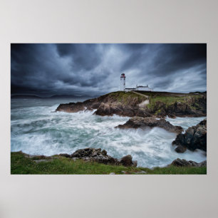 アイルランドのレターケニーにあるFanad Head Light house ポスター