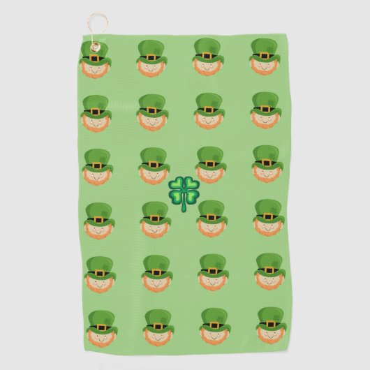 アイルランドのレプレシャンとシャムロックの幸運 ゴルフタオル (正面)