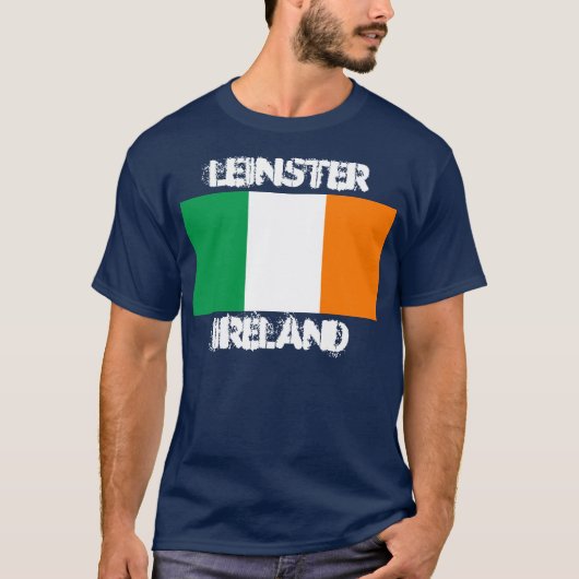 アイルランドのレンスター地方とアイルランド国旗 Tシャツ (正面)