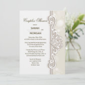 アイルランドのレース カップル ウェディング シャワー 招待状 (スタンド正面)