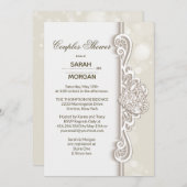 アイルランドのレース カップル ウェディング シャワー 招待状 (正面/裏面)