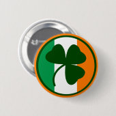 アイルランドのロゴ、旗色のシャムロック 缶バッジ (正面&裏面)