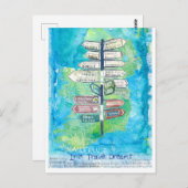 アイルランドのワンダーラストの看板 ポストカード (正面/裏面)