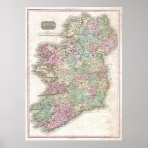 アイルランドのヴィンテージの地図 ポスター