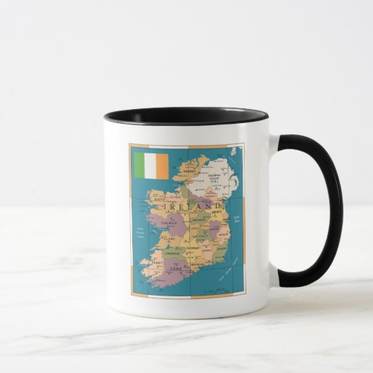 アイルランドのヴィンテージの地図 マグカップ (右)
