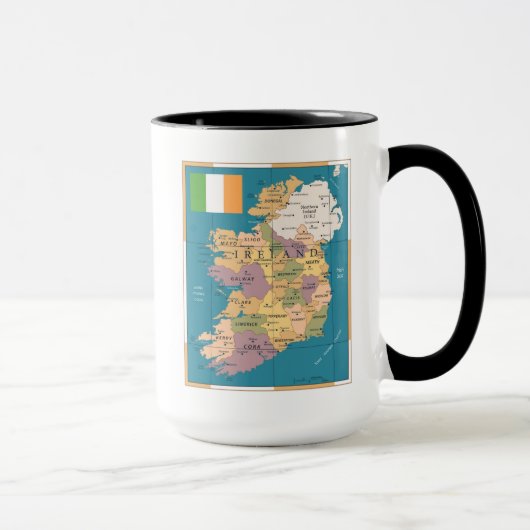 アイルランドのヴィンテージの地図 マグカップ (右)