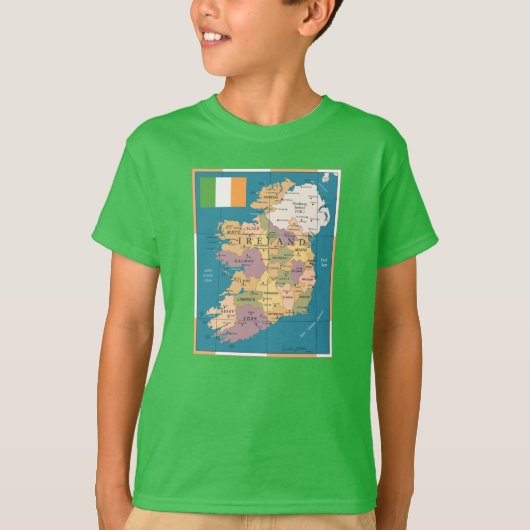 アイルランドのヴィンテージの地図 Tシャツ (正面)